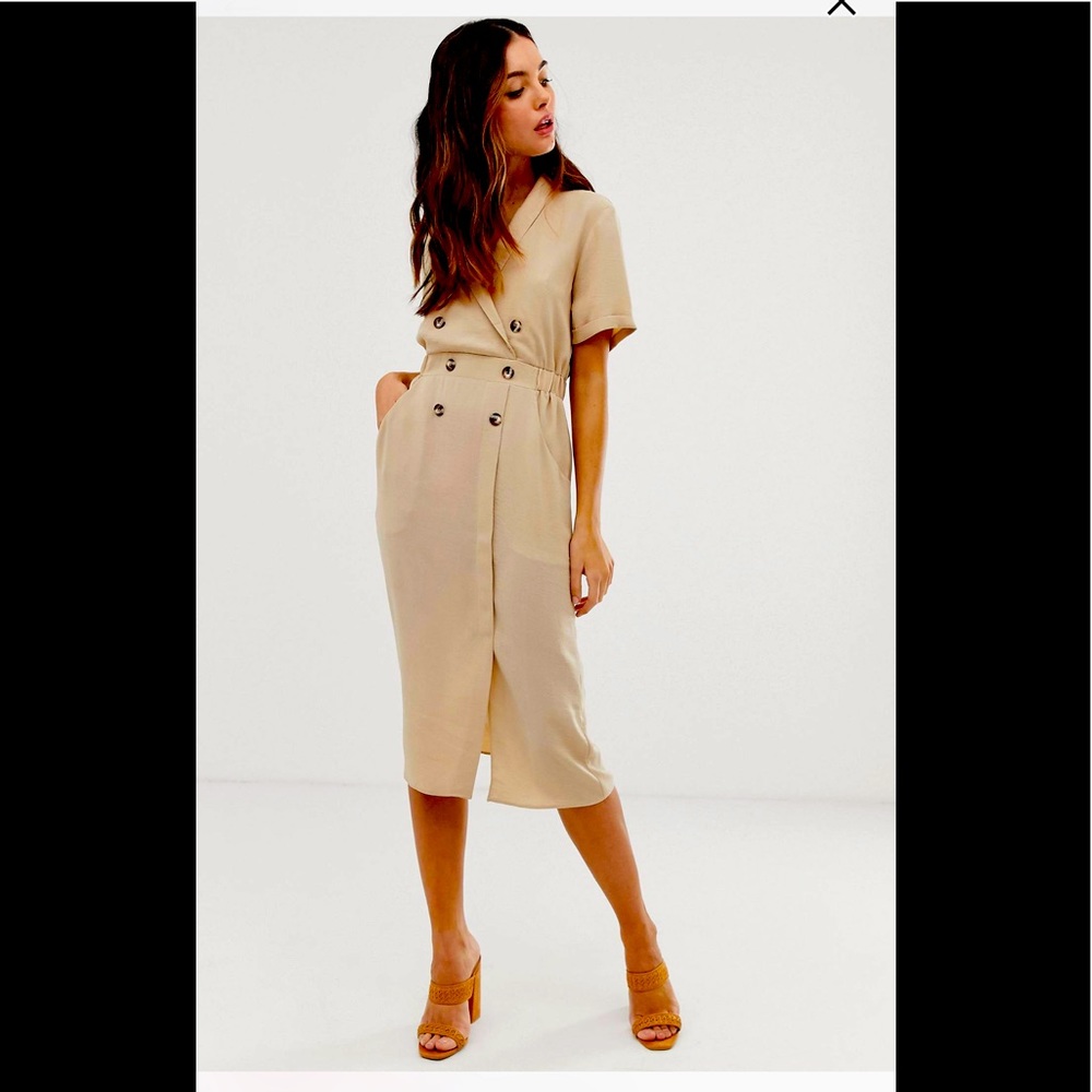 Asos design ‘Tux Midi’ dress - Picture 1 of 10